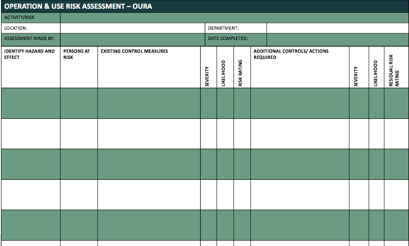 Risk assesment template